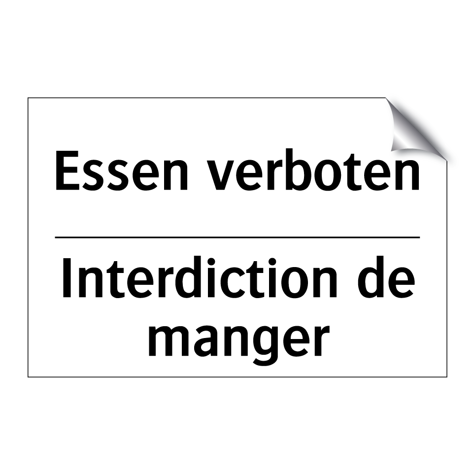 Essen verboten - Interdiction de manger