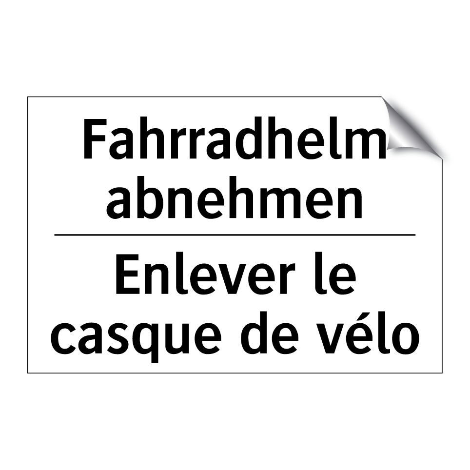 Fahrradhelm abnehmen - Enlever le casque de vélo