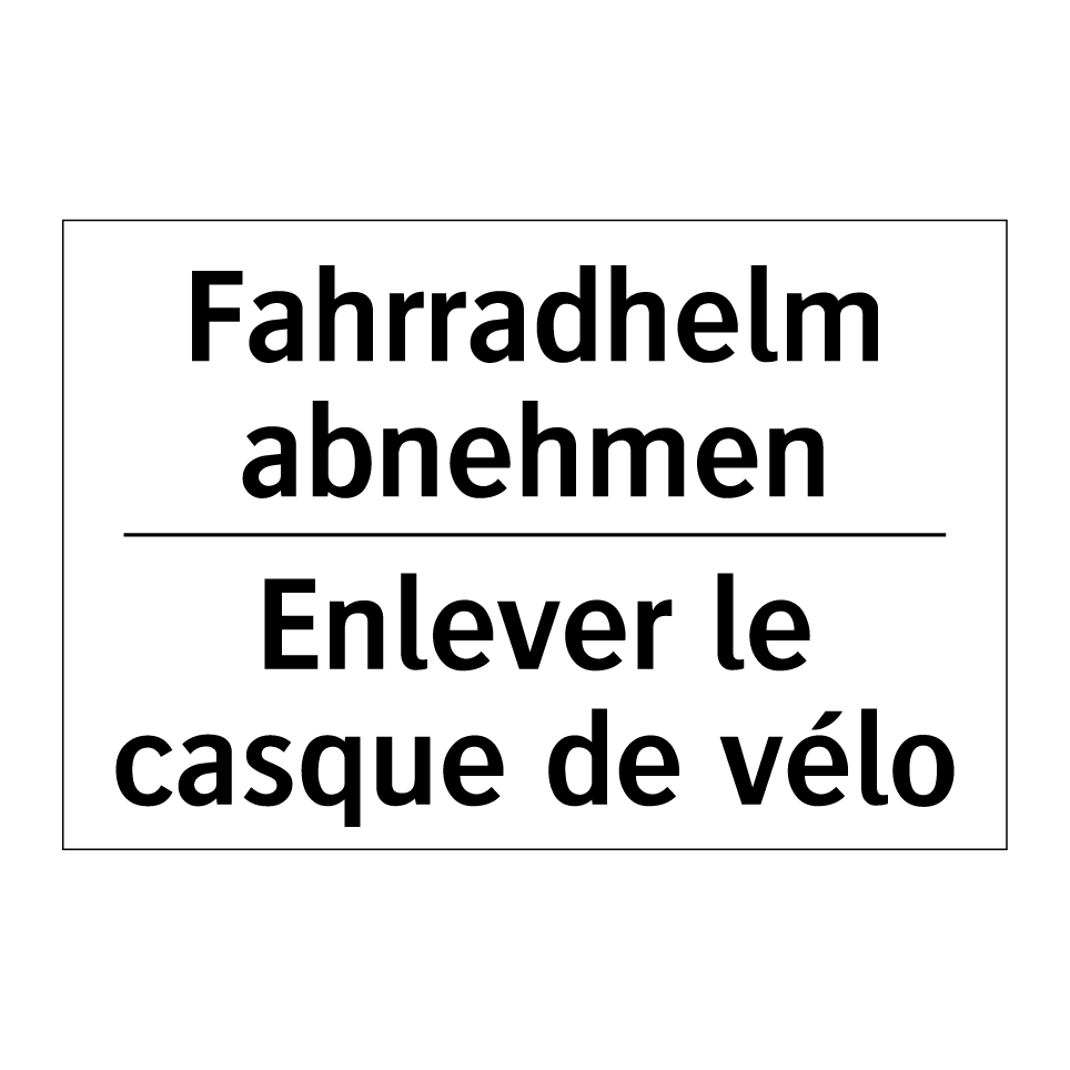 Fahrradhelm abnehmen - Enlever le casque de vélo