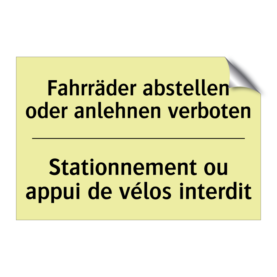 Fahrräder abstellen oder anlehnen /.../ - Stationnement ou appui de vélos /.../