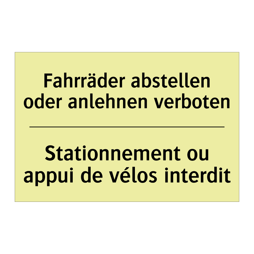 Fahrräder abstellen oder anlehnen /.../ - Stationnement ou appui de vélos /.../