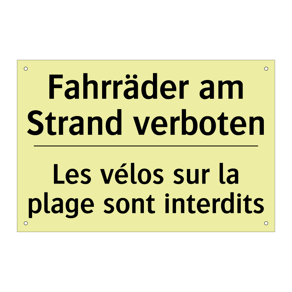 Fahrräder am Strand verboten - Les vélos sur la plage sont interdits /.../