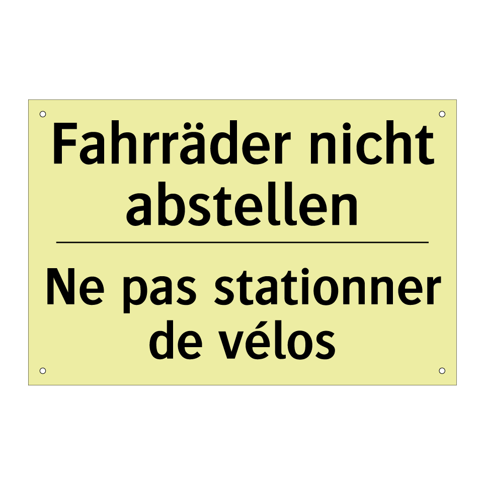 Fahrräder nicht abstellen - Ne pas stationner de vélos