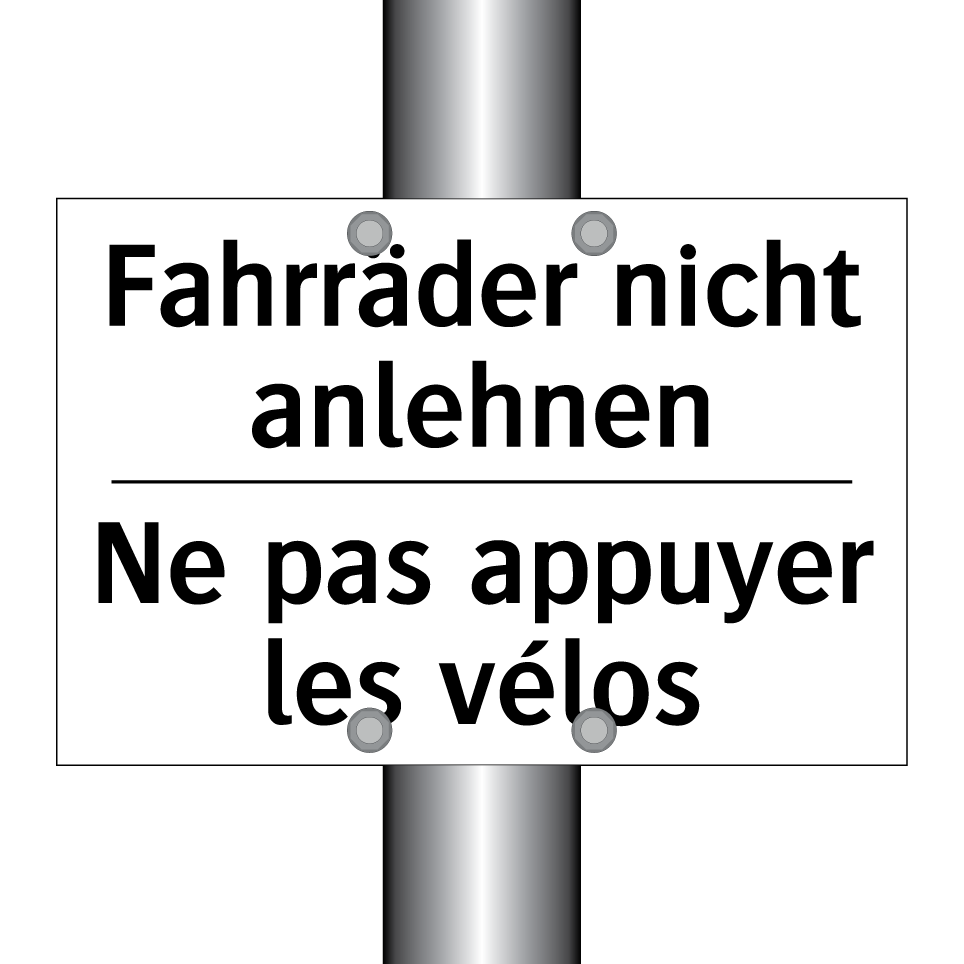 Fahrräder nicht anlehnen - Ne pas appuyer les vélos