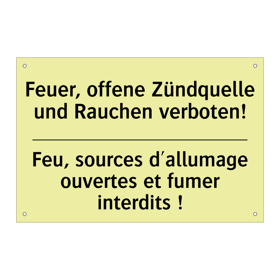 Feuer, offene Zündquelle und Rauchen /.../ - Feu, sources d'allumage ouvertes /.../