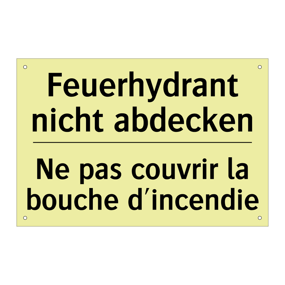 Feuerhydrant nicht abdecken - Ne pas couvrir la bouche d'incendie /.../