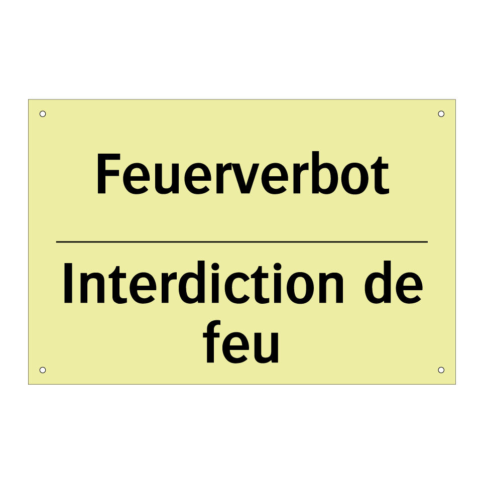 Feuerverbot - Interdiction de feu