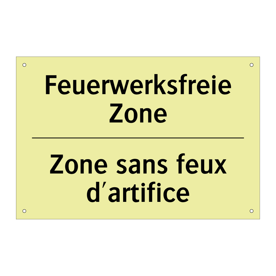 Feuerwerksfreie Zone - Zone sans feux d'artifice