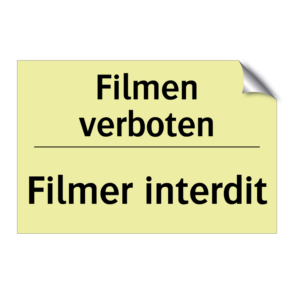 Filmen verboten - Filmer interdit