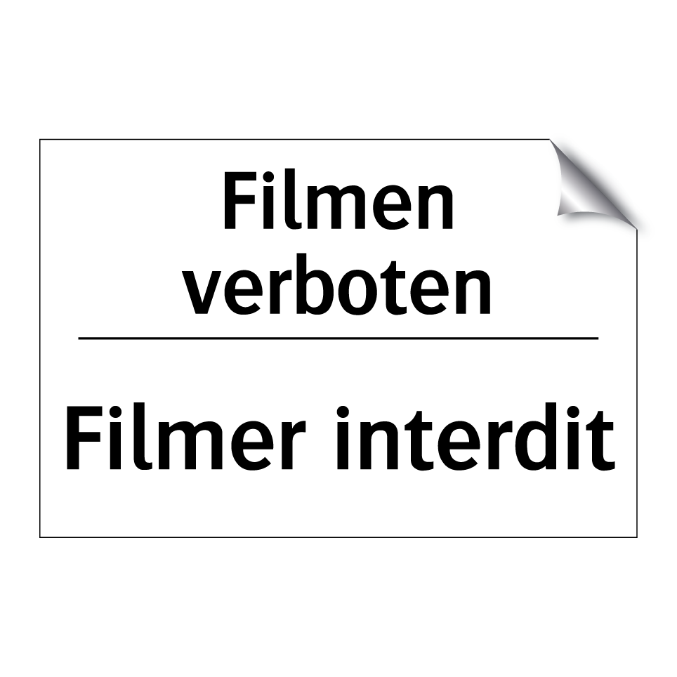 Filmen verboten - Filmer interdit