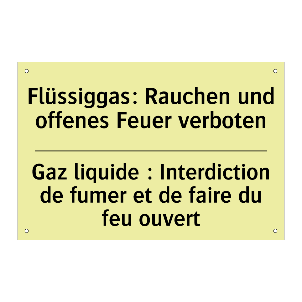 Flüssiggas: Rauchen und offenes /.../ - Gaz liquide : Interdiction de /.../