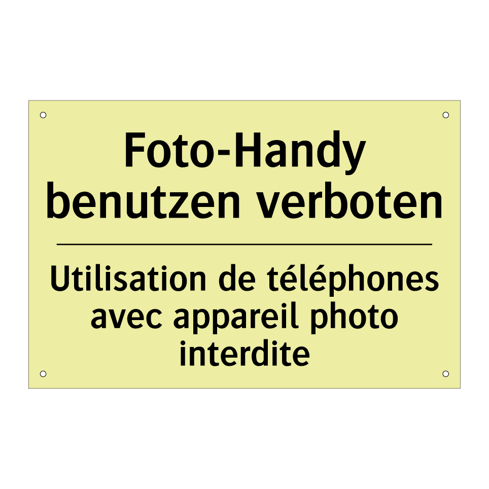 Foto-Handy benutzen verboten - Utilisation de téléphones avec /.../