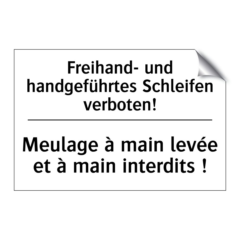 Freihand- und handgeführtes Schleifen /.../ - Meulage à main levée et à main /.../