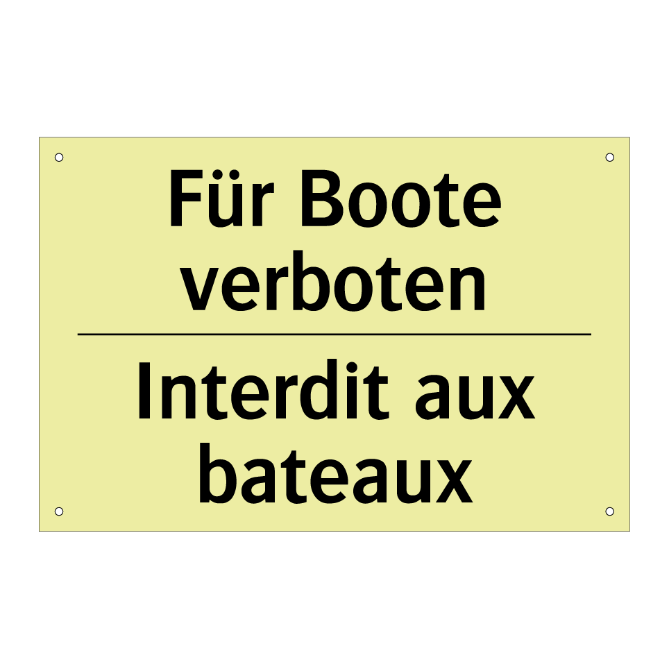 Für Boote verboten - Interdit aux bateaux