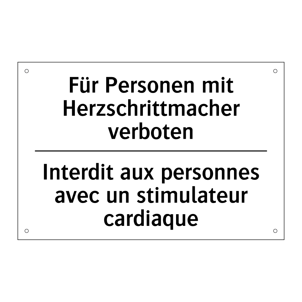 Für Personen mit Herzschrittmacher /.../ - Interdit aux personnes avec un /.../