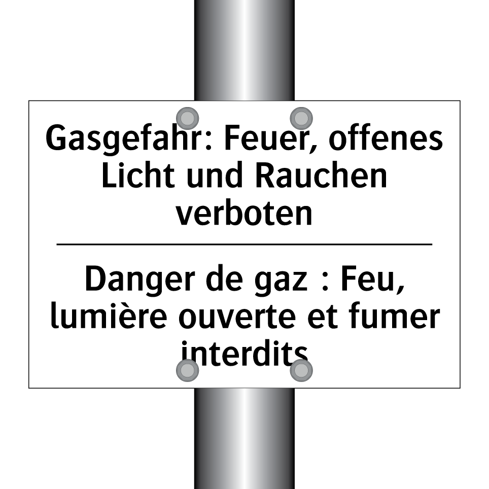 Gasgefahr: Feuer, offenes Licht /.../ - Danger de gaz : Feu, lumière ouverte /.../