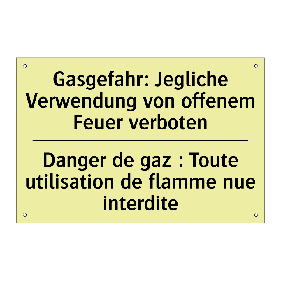 Gasgefahr: Jegliche Verwendung /.../ - Danger de gaz : Toute utilisation /.../