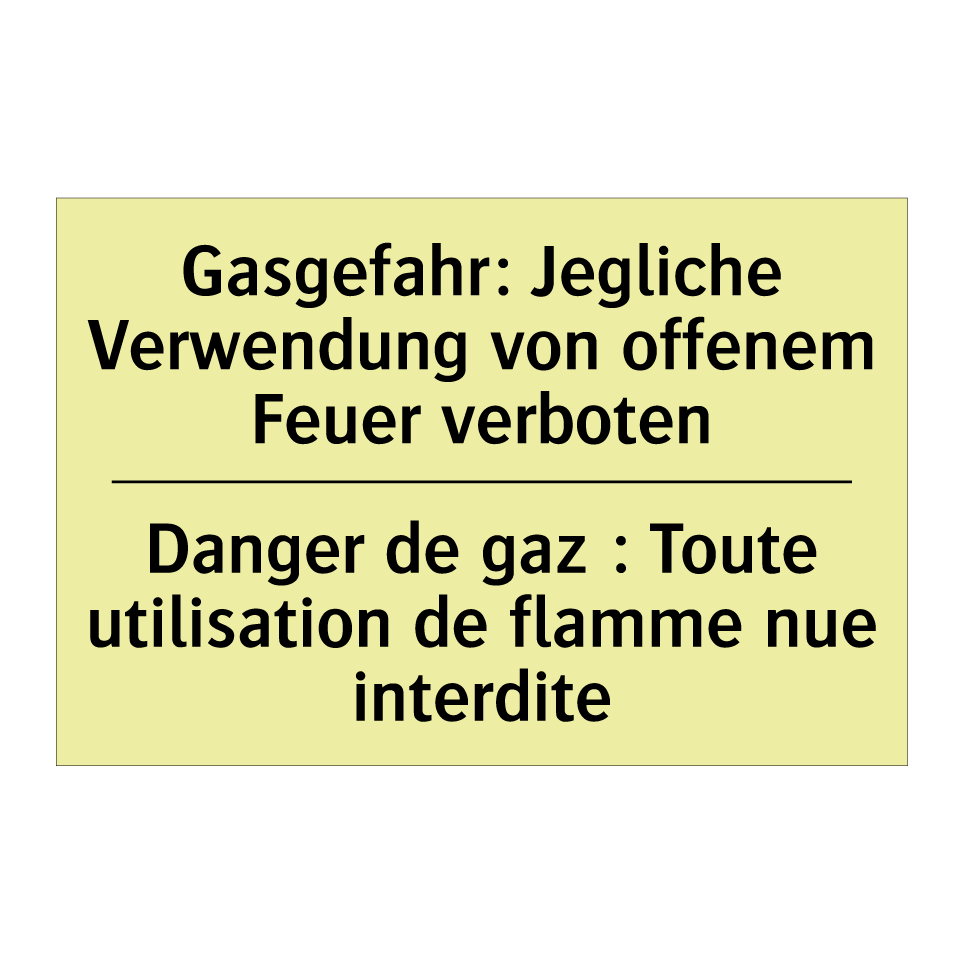 Gasgefahr: Jegliche Verwendung /.../ - Danger de gaz : Toute utilisation /.../