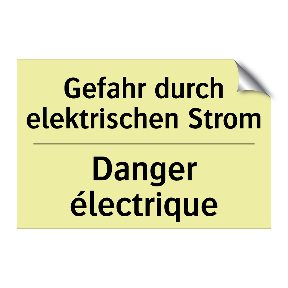 Gefahr durch elektrischen Strom /.../ - Danger électrique