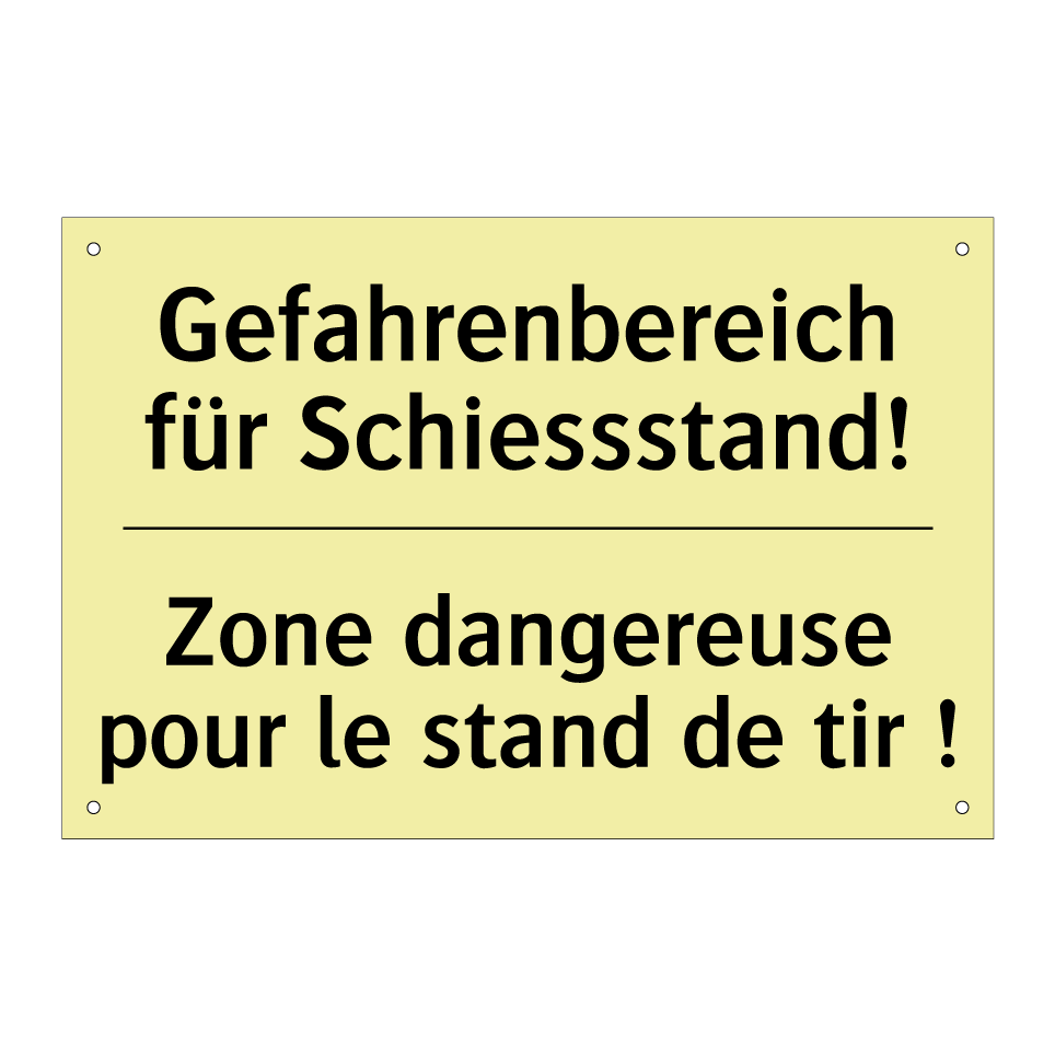 Gefahrenbereich für Schiessstand! /.../ - Zone dangereuse pour le stand /.../