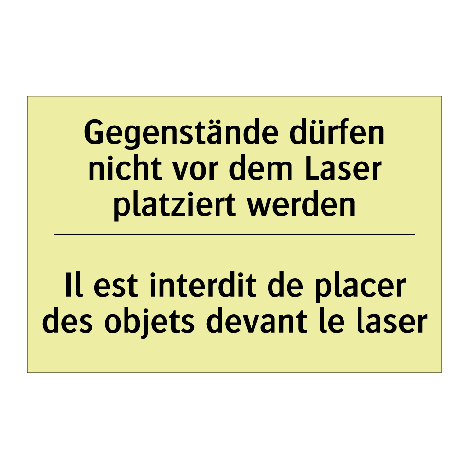 Gegenstände dürfen nicht vor dem /.../ - Il est interdit de placer des /.../