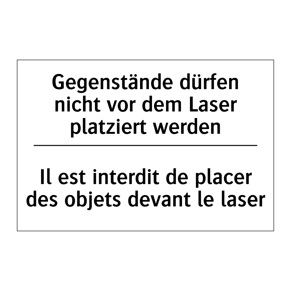 Gegenstände dürfen nicht vor dem /.../ - Il est interdit de placer des /.../
