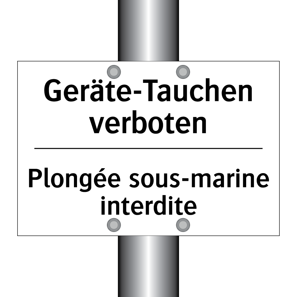 Geräte-Tauchen verboten - Plongée sous-marine interdite