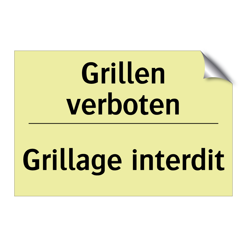 Grillen verboten - Grillage interdit