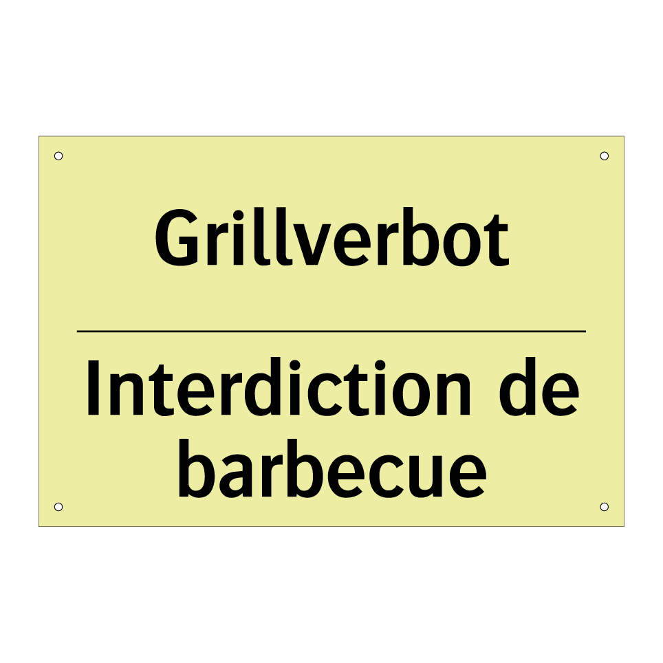 Grillverbot - Interdiction de barbecue