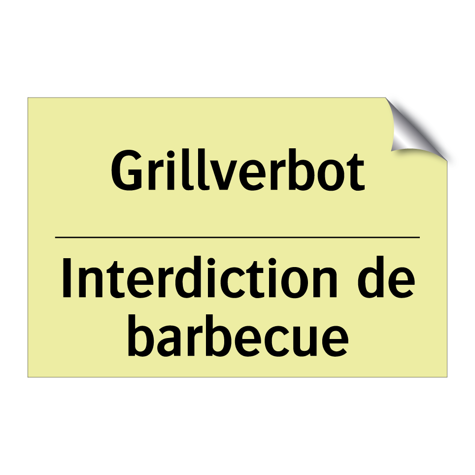 Grillverbot - Interdiction de barbecue