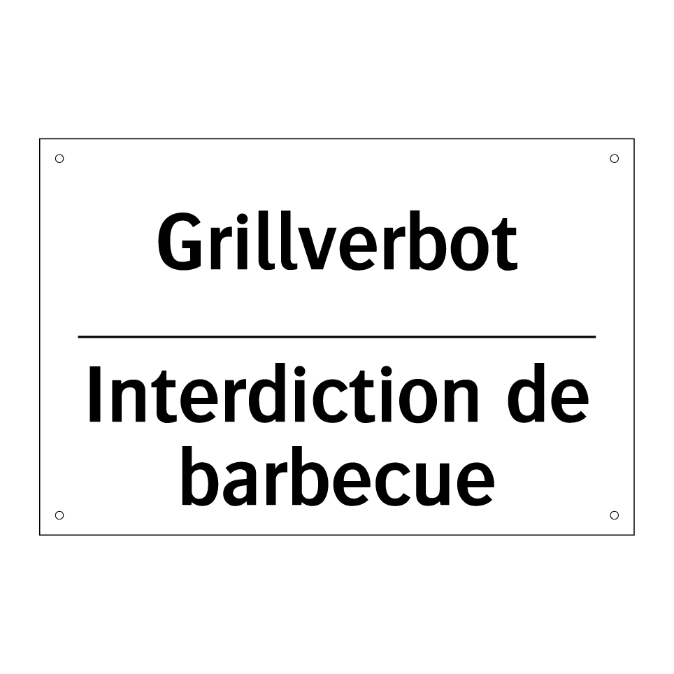 Grillverbot - Interdiction de barbecue