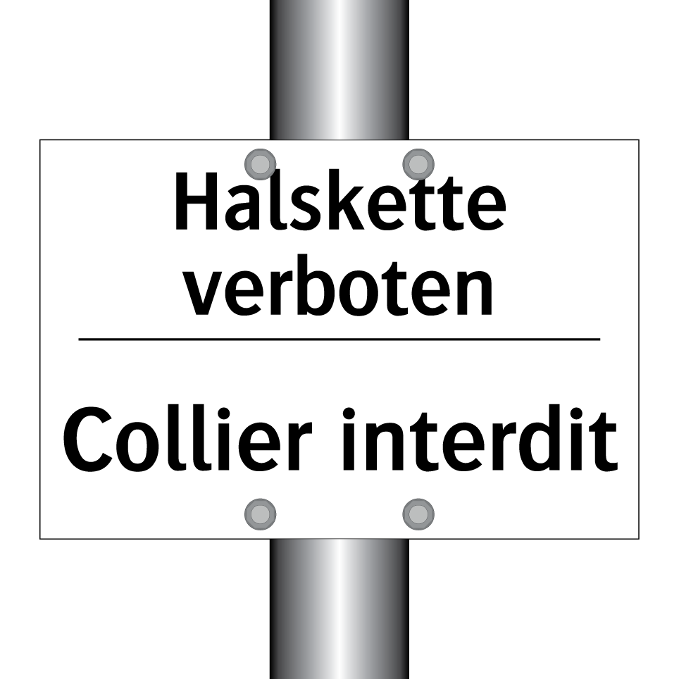 Halskette verboten - Collier interdit