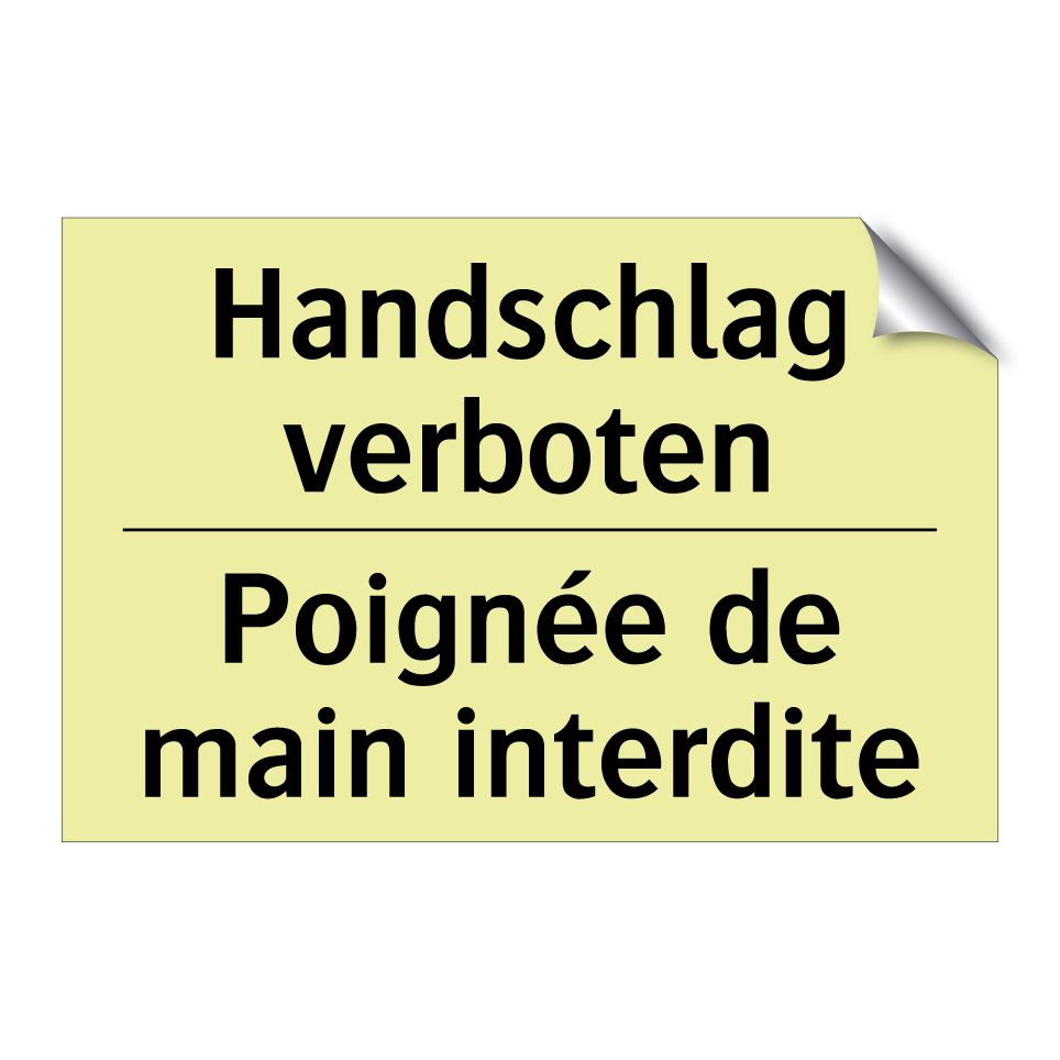 Handschlag verboten - Poignée de main interdite