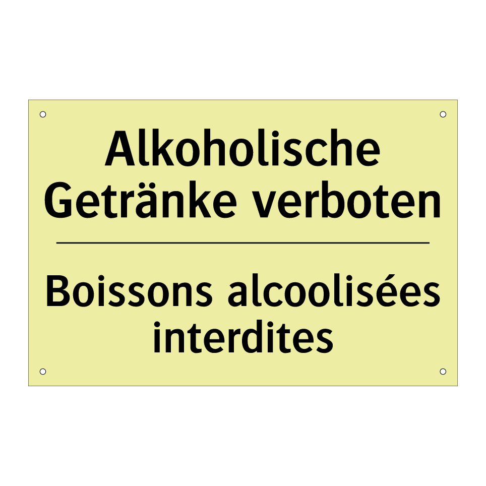 Alkoholische Getränke verboten - Boissons alcoolisées interdites /.../