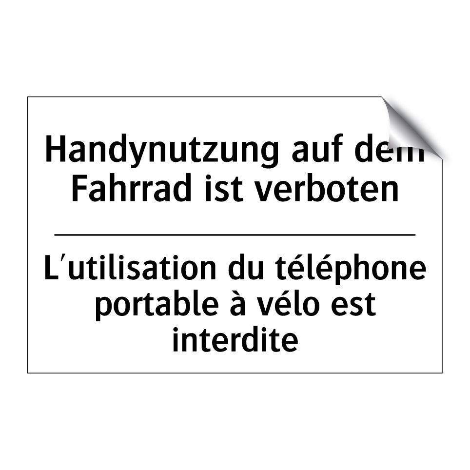 Handynutzung auf dem Fahrrad ist /.../ - L'utilisation du téléphone portable /.../