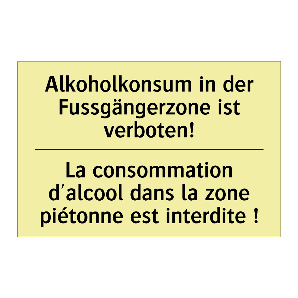 Alkoholkonsum in der Fussgängerzone /.../ - La consommation d'alcool dans /.../