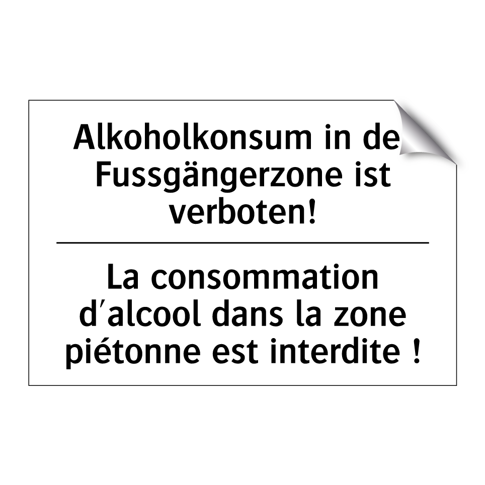 Alkoholkonsum in der Fussgängerzone /.../ - La consommation d'alcool dans /.../