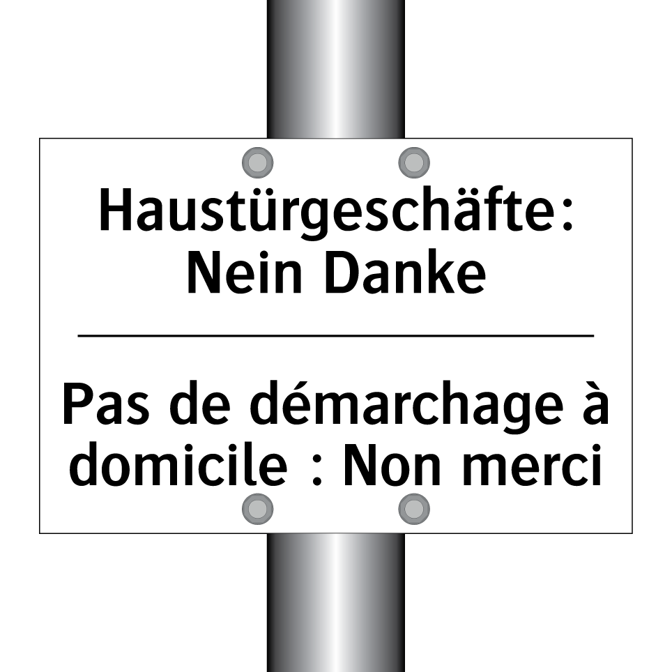 Haustürgeschäfte: Nein Danke - Pas de démarchage à domicile : /.../