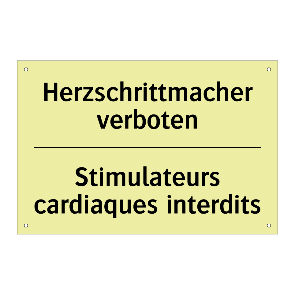 Herzschrittmacher verboten - Stimulateurs cardiaques interdits /.../