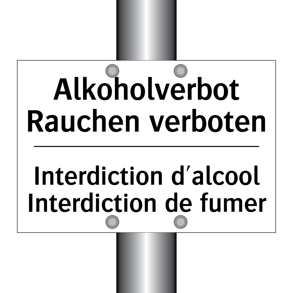 Alkoholverbot Rauchen verboten - Interdiction d'alcool Interdiction /.../