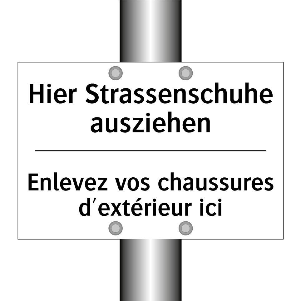 Hier Strassenschuhe ausziehen - Enlevez vos chaussures d'extérieur /.../