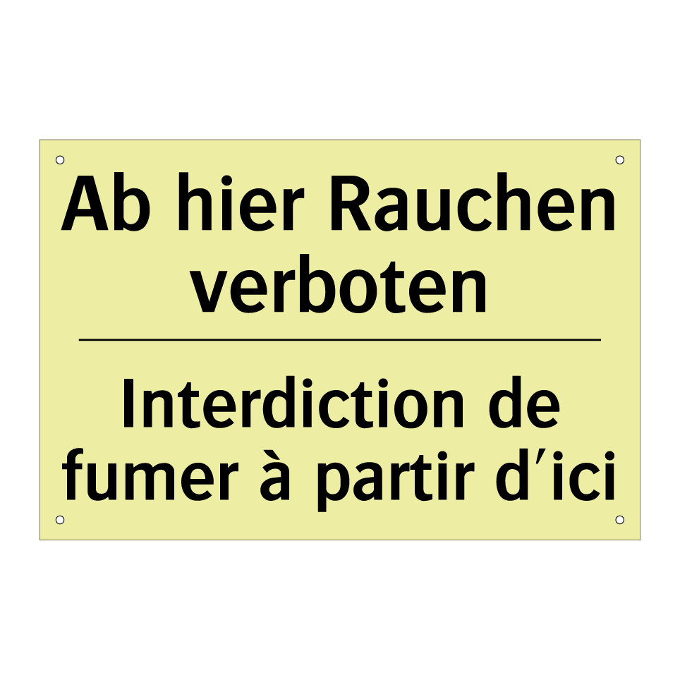 Ab hier Rauchen verboten - Interdiction de fumer à partir /.../