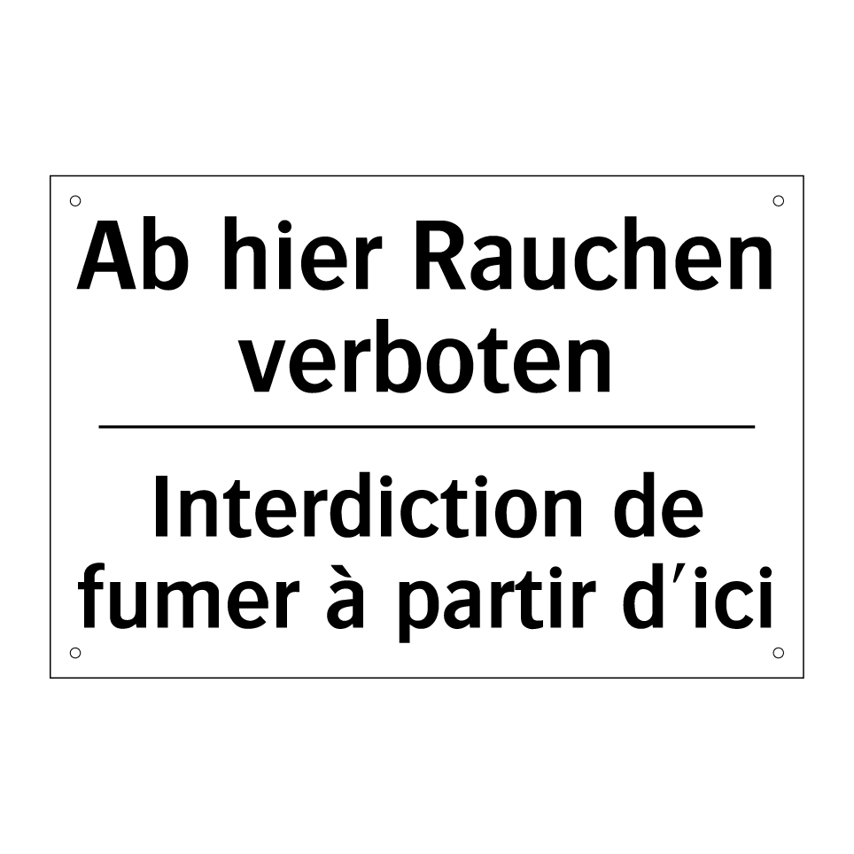Ab hier Rauchen verboten - Interdiction de fumer à partir /.../