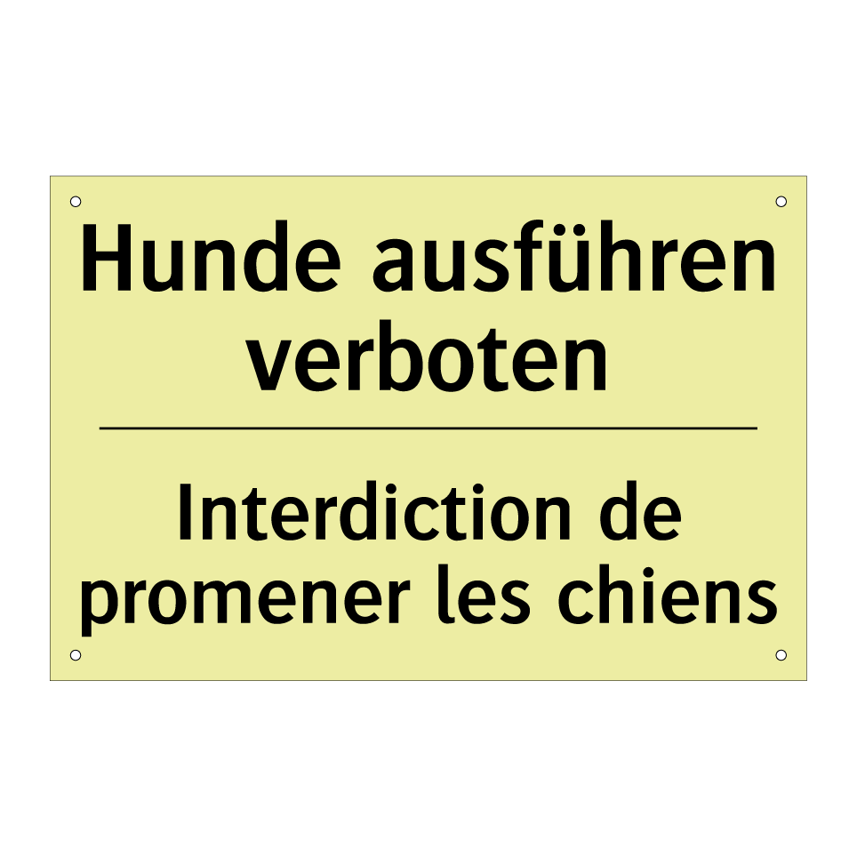 Hunde ausführen verboten - Interdiction de promener les chiens /.../