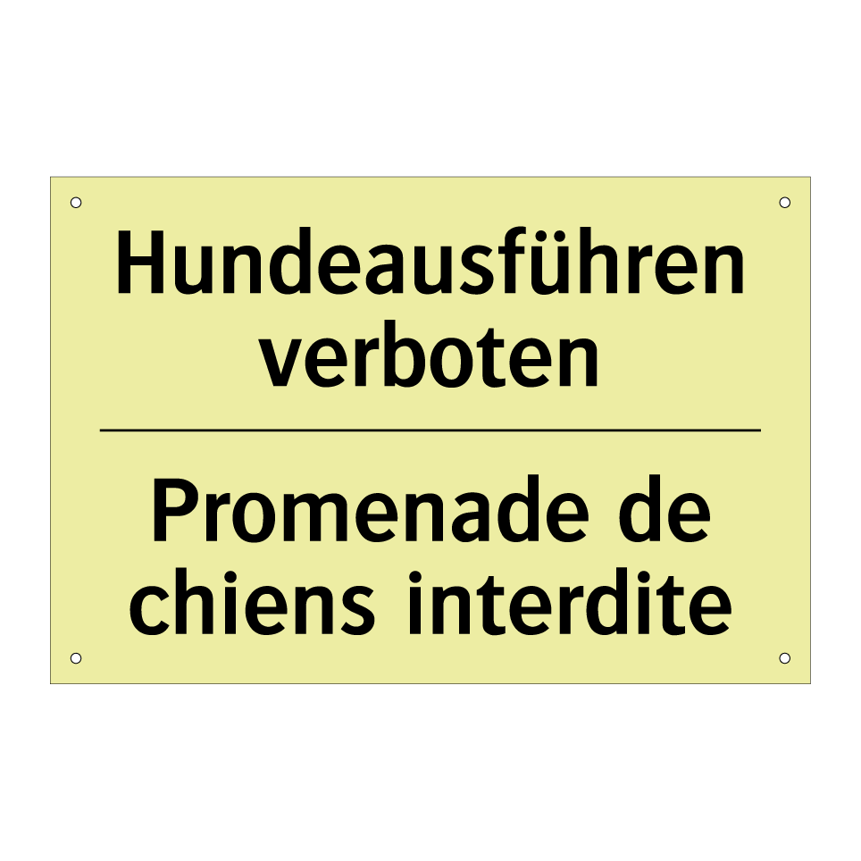 Hundeausführen verboten - Promenade de chiens interdite