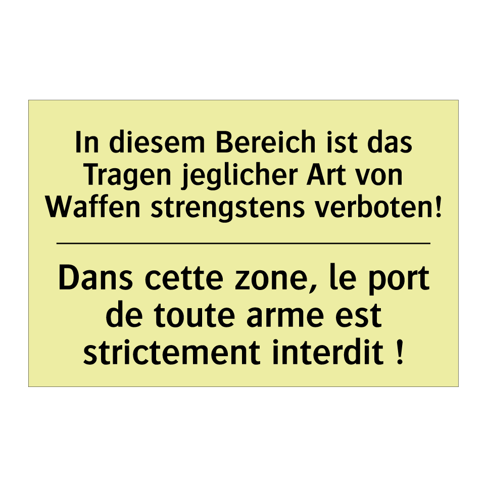 In diesem Bereich ist das Tragen /.../ - Dans cette zone, le port de toute /.../