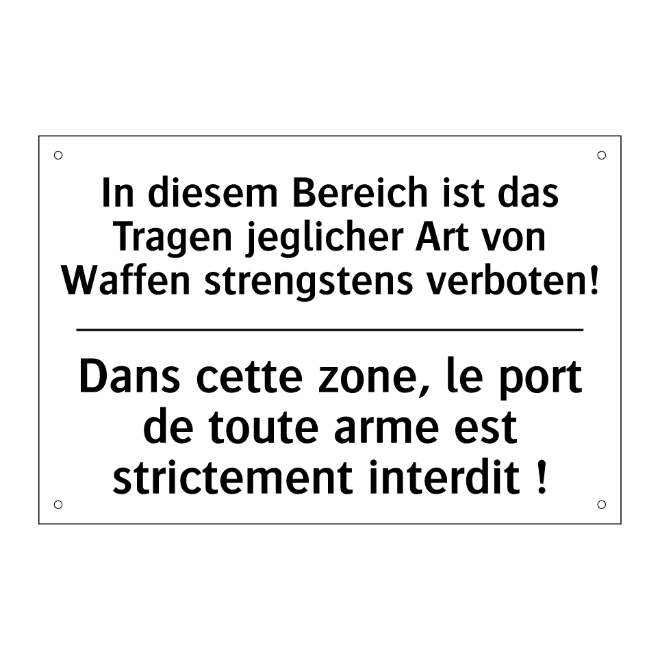 In diesem Bereich ist das Tragen /.../ - Dans cette zone, le port de toute /.../