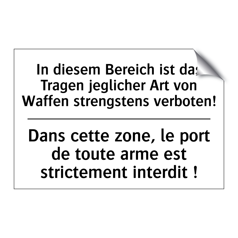 In diesem Bereich ist das Tragen /.../ - Dans cette zone, le port de toute /.../