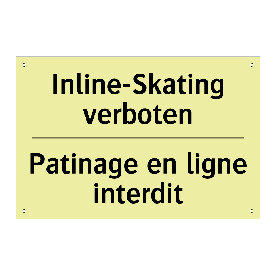 Inline-Skating verboten - Patinage en ligne interdit