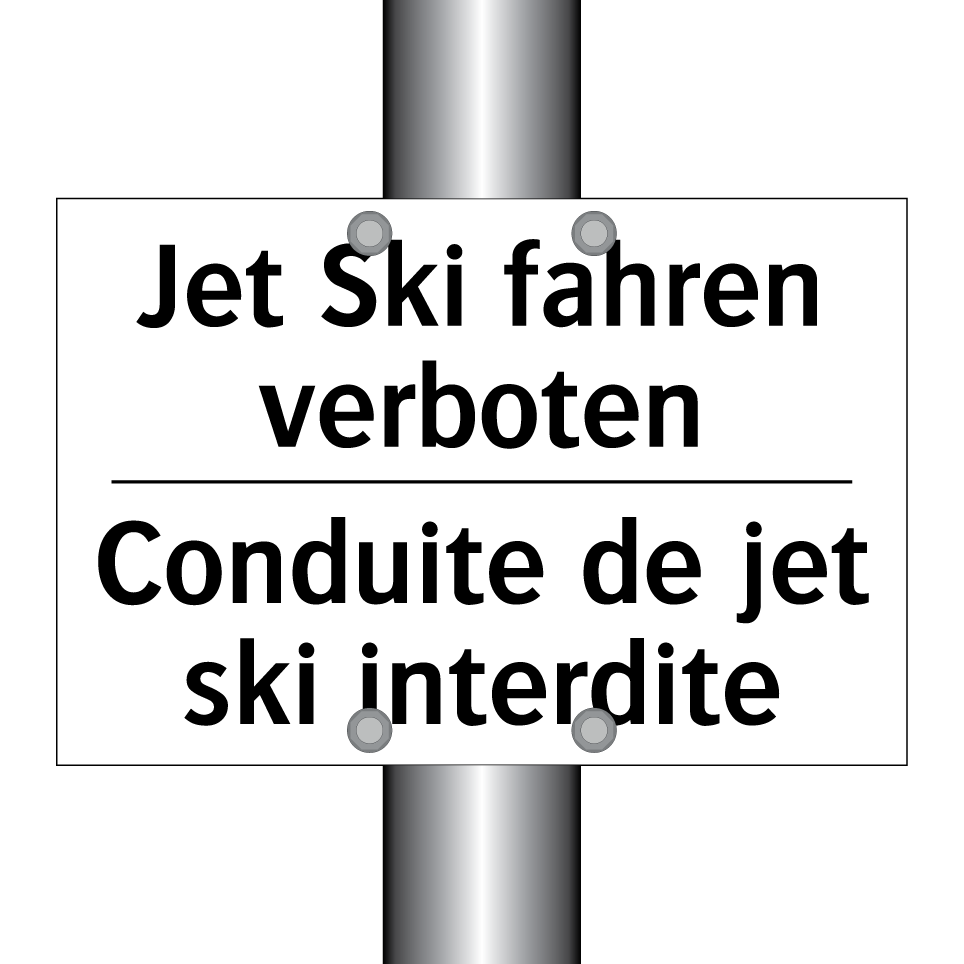 Jet Ski fahren verboten - Conduite de jet ski interdite